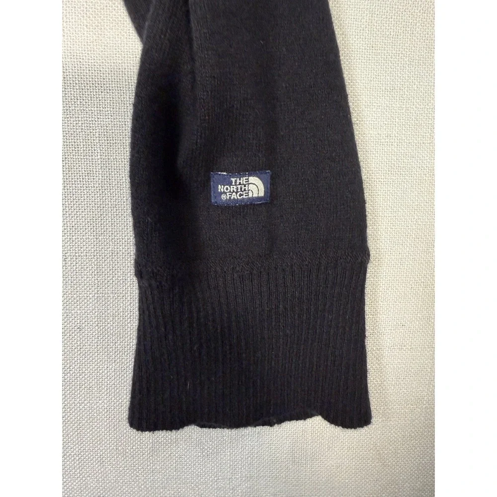 The North Face Mens XL Black Wool Blend Quarter Zip Pullover Sweater Mock Neck